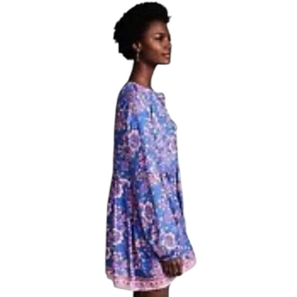 NWT Tiare Hawaii Front Tie Tropical Print Mini Dress - Picture 3 of 11